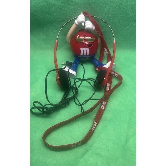 M&Ms Old‎ School Radio With Headphones Collectible Groovy Red M&M Parts Only - Picture 8 of 9